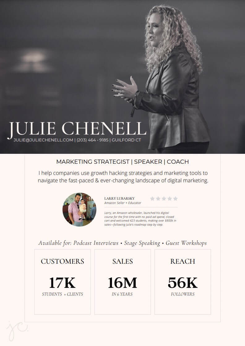 Julie Chenell Speaker Infographic
