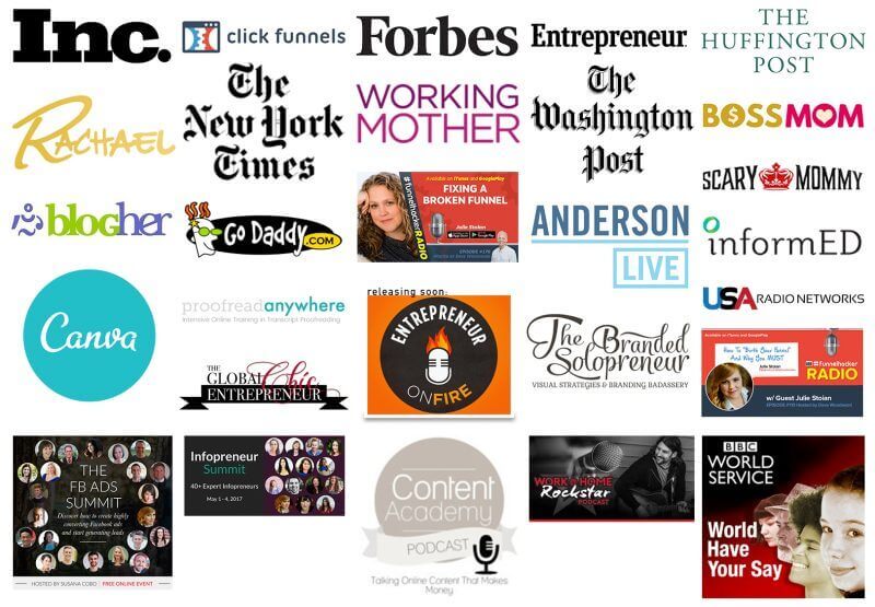Logos of media outlets Julie Chenell has been featured on